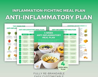 Anti-Inflammatory Meal Plan | Clean Eating | Editable Canva Template | Nutrition Coach Resource | DFY PLR