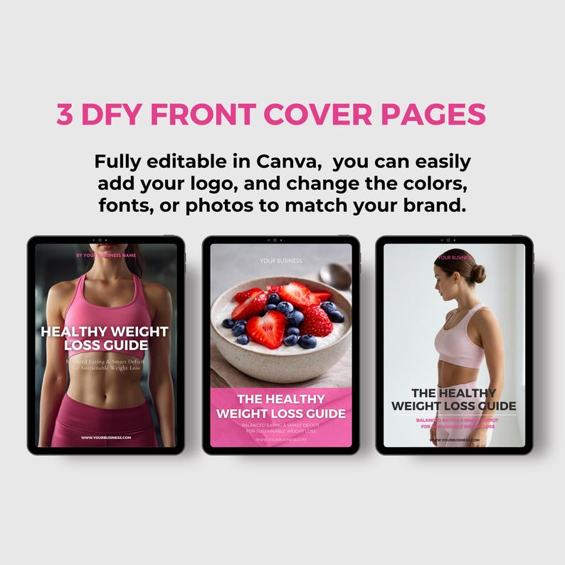 Weight Loss Guide Canva Template | Meal Planner, Workout Tracker, Health Coach PLR image 11