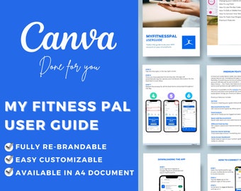 Editable Canva Template Guide My Fitness Pal | Health Coaching | Food Macro Tracking | Nutrition | Diet | Weight Loss | Wellness Tool