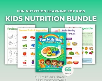 Healthy Eating for Kids | Children Nutrition, Write-In Flash Cards, Coloring, Worksheet | Printable + Canva Editable