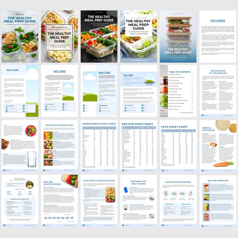 Meal Prep Guide | Editable Canva Template | Nutrition & Calorie Tracking | Instant Download, DFY PLR image 2
