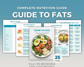 Guide to Fats | Editable Canva Template, Nutrition Ebook, Keto Diet, Health Coach PLR