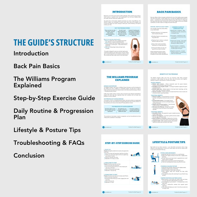 Back Pain Relief Program | Editable Canva Template | Health & Fitness Coaching | Instant Download, DFY PLR image 4