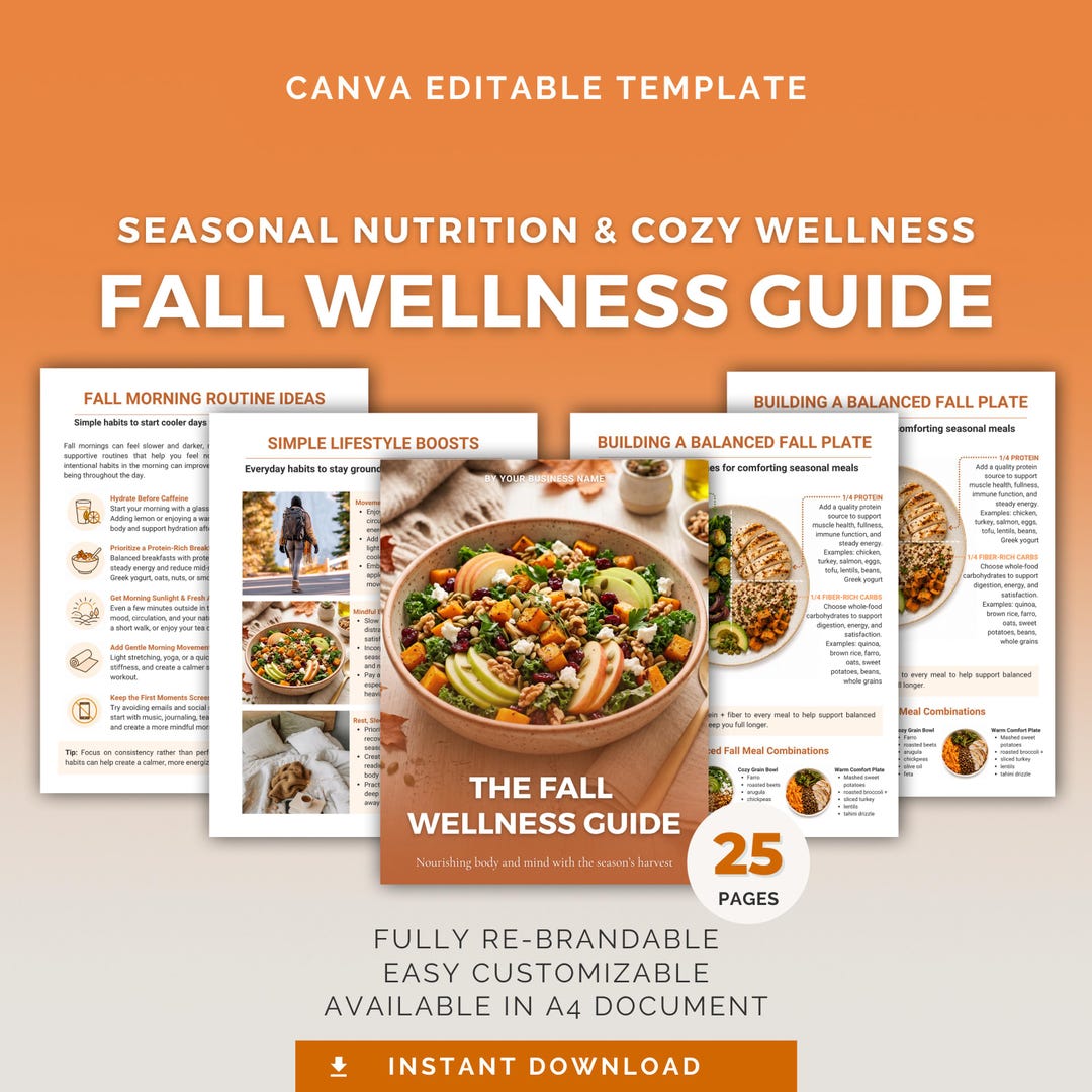 Fall Wellness Guide | Editable Canva Template, Seasonal Eating ...