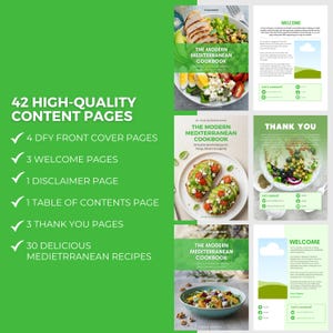 Mediterranean Diet Cookbook: Editable Canva Template, Health Coach PLR, Healthy Recipes, Nutrition image 5
