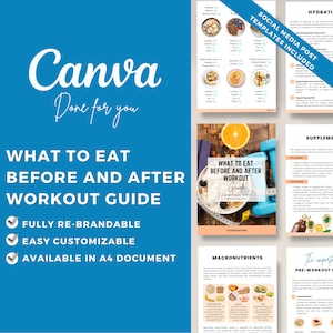 Workout Nutrition Guide: Editable Canva Template for Nutritionists, Health Coaches, Pre & Post-Workout Meals