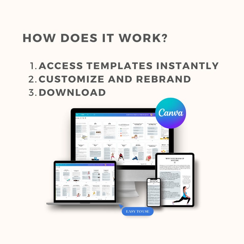 100 Editable Canva Weight Loss Handouts Template Nutrition Fitness Diet