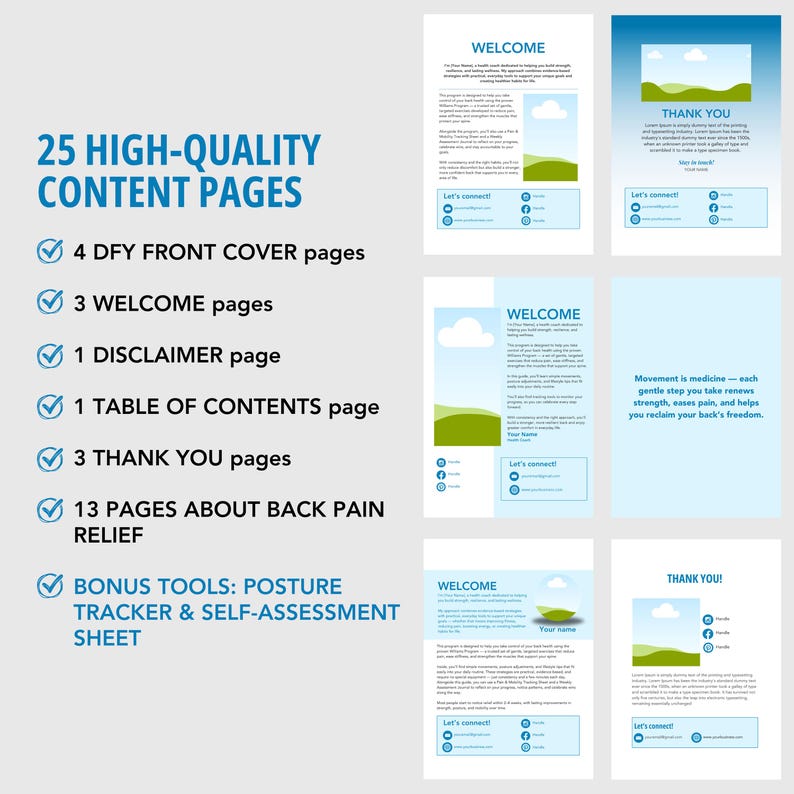 Back Pain Relief Program | Editable Canva Template | Health & Fitness Coaching | Instant Download, DFY PLR image 3