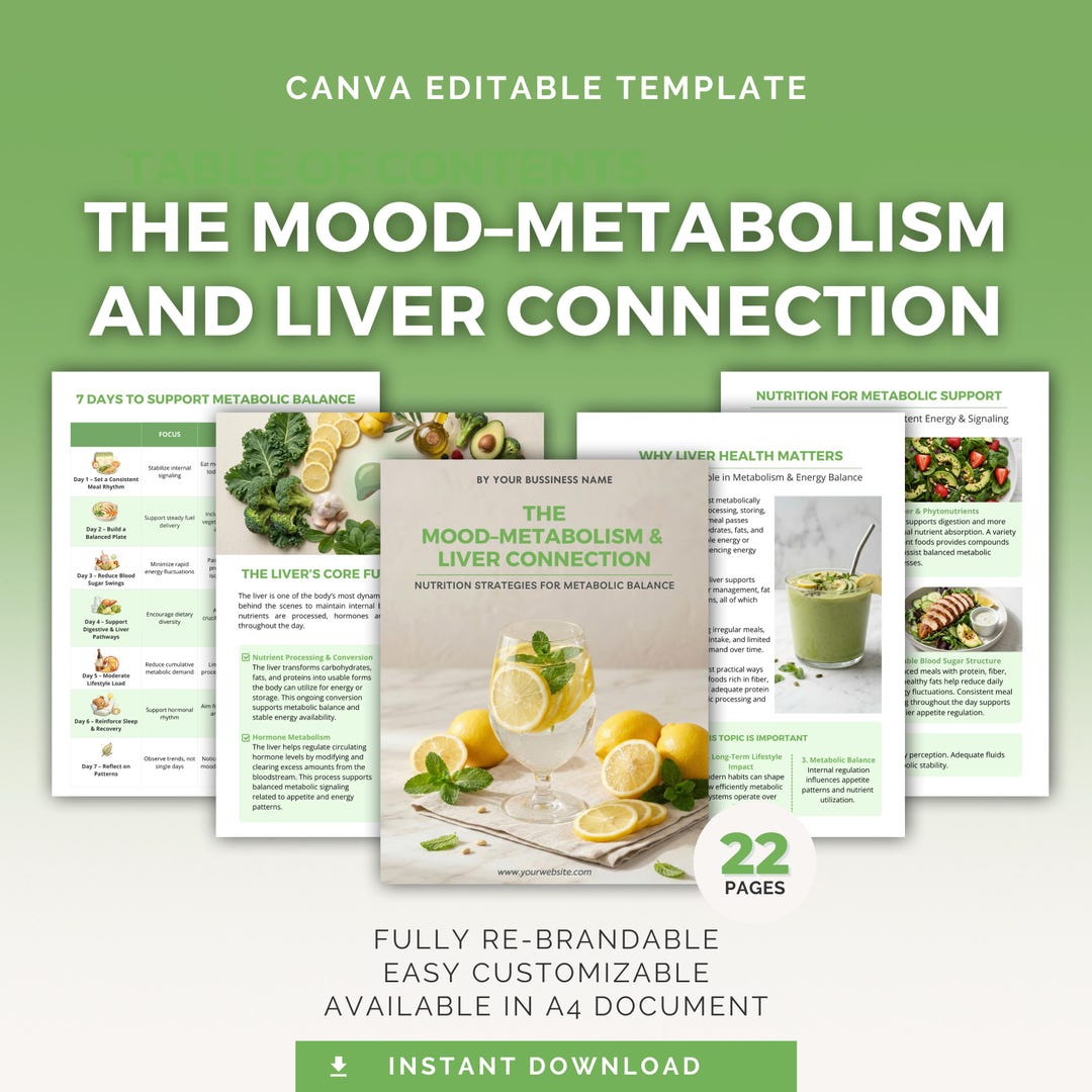 The Mood–metabolism and Liver Connection | Editable Canva Template ...