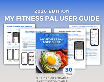 MyFitnessPal Guide 2026 – Nutrition & Calorie Tracking Canva Template (PLR)
