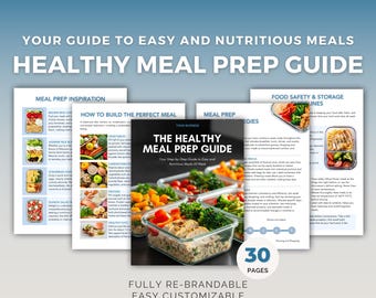 Meal Prep Guide | Editable Canva Template | Nutrition & Calorie Tracking | Instant Download, DFY PLR