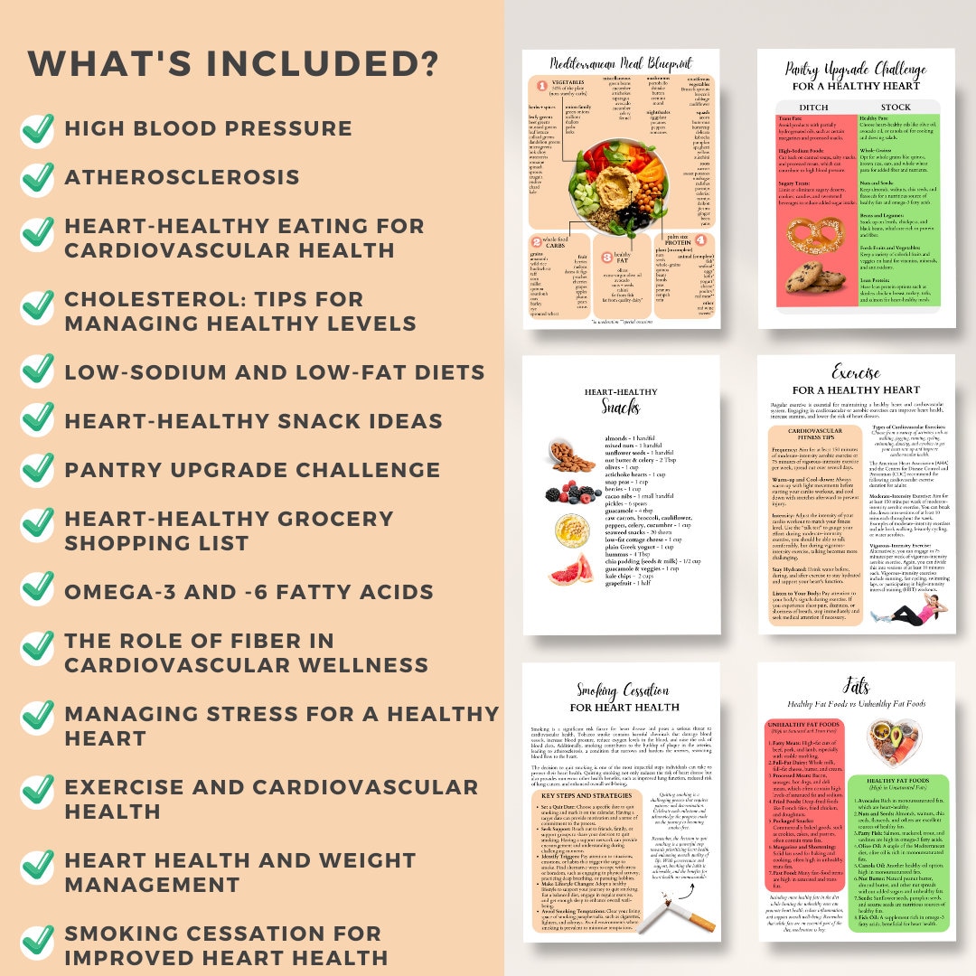 Editable Canva Handouts Template Heart Health Nutrition High Blood