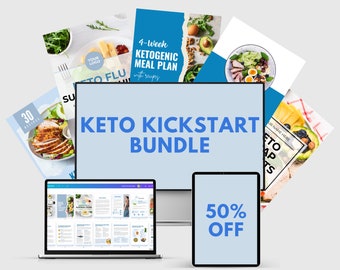 Keto Kickstart Nutrition Bundle (200+ Pages): Editable Canva Template for Nutritionists & Health Coaches