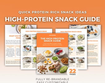 High Protein Snack Guide Canva Template with Low Carb Recipes Health Coach PLR