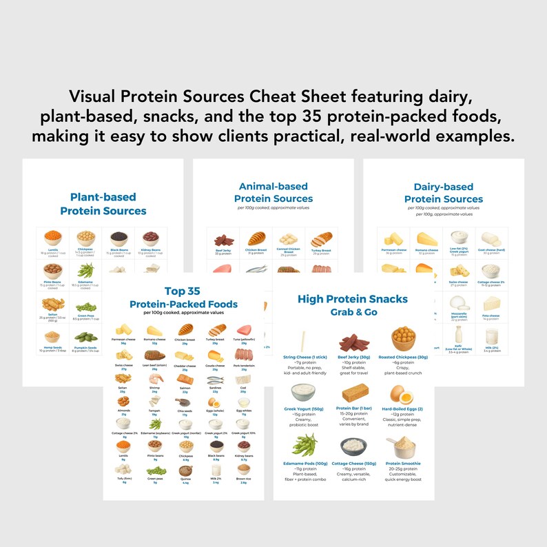 High-Protein Sources List | Editable Canva Template | Nutrition Cheat Sheet | Instant Download, DFY PLR image 6