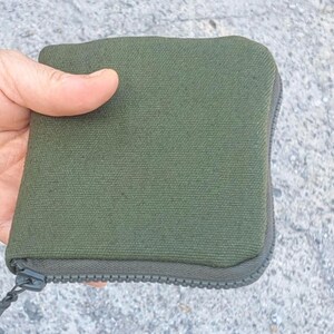 Turquoise & Green Wallet – Handmade Canvas Zip Wallet – Colorful Bifold with Coin Pocket
