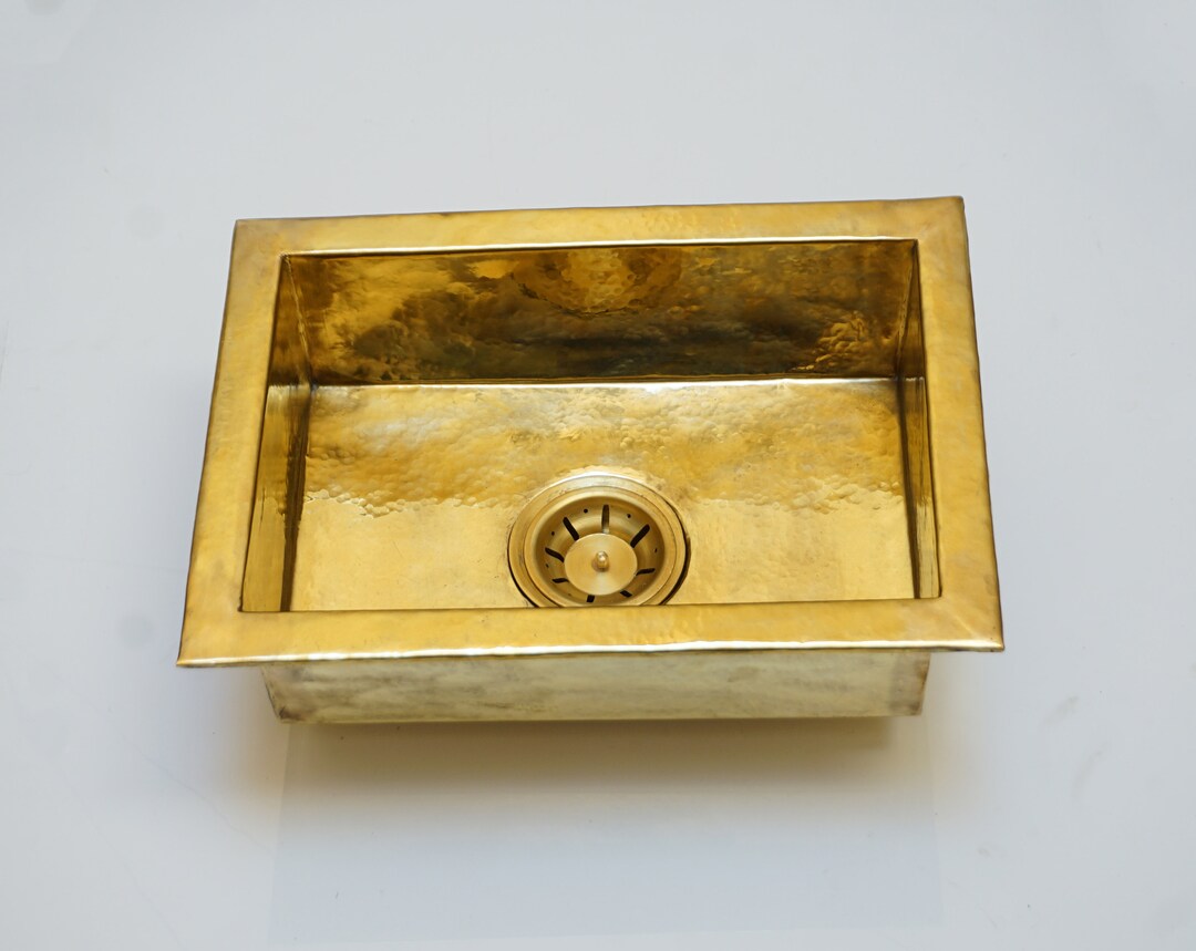 Unlacquered Brass Kitchen Sink , Undermount Single Brass Kitchen Sink Various Sizes Etsy
