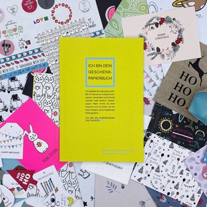 Geschenkpapier Buch NEON