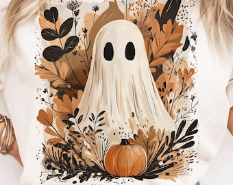 Halloween fall Ghost boho Png, girly Pink Pumpkin Png, Boho Floral Fall Png, Halloween Png, Autumn Vibes Png, Spooky Season Png popular now