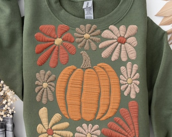 Boho Floral Fall embroidery Png, Pumpkin Season Png, Fall Pumpkin Sublimation png, Thanksgiving Png, Autumn Vibes Png, Fall Shirt