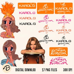 Karol G Handgetekend Tropicoqueta nieuw album, png | Digitale download | Op latinmuziek geïnspireerde kunst voor sublimatie, karol g png, karol g