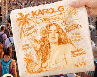 Karol G Tropicoqueta new tour PNG, Latina Forever Concert Shirt Design, Colombian Pop Singer Fan Art, Sublimation Download, Instant Download