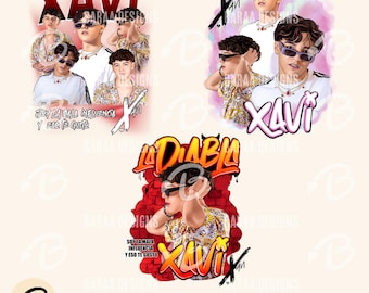 La Diabla e Xavi Valentine's Sublimation PNG, PNG di stampa di alta qualità per progetti fai da te, PNG di Xavi Jar Wrap Sublimation, Download digitale