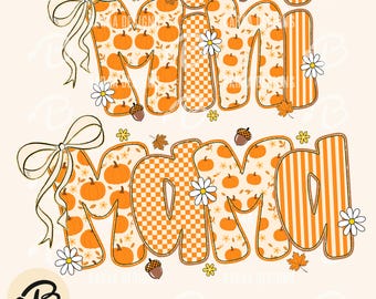 Mama Mini Fall Pumpkin Png, Leopard Pumpkin Png, Floral Autumn Mama Mini Shirt Design, Fall Vibes Png, Coquette Fall Sublimation,