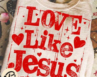 Retro Love Like Jesus PNG Cute Christian Valentines Checker Png Christian VDay Love Jesus shirt Png Religious Valentine original