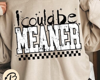 I Could Be Meaner Sarcasm Funny PNG Mean Friend Snarky Png Funny Meme Png Trendy Sassy Funny Spicy Attitude Adult Humor Rude Png