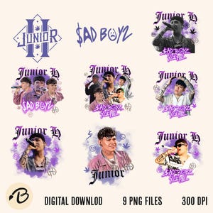 Junior H and Sad Boyz 4 Life PNG File, Mochila Junior H Digital Download, Junior H and Sad Boyz DTF Sublimation Design PNG