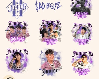 File PNG Junior H e Sad Boyz 4 Life, Download digitale di Zaino Junior H, Design a sublimazione DTF Junior H e Sad Boyz PNG