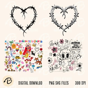 Manana sera bonito bichota season SVG PNG karol heart clipart files for Cricut shirt PNG sublimation digital download