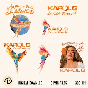 Karol G Dibujo a mano Tropicoqueta nuevo álbum PNG / Descarga digital / Arte inspirado en la música latina para sublimación, karol g png, karol g