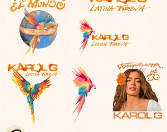 Karol G Hand drawn Tropicoqueta new Album PNG | Digital Download | Latin Music Inspired Art for Sublimation, karol g png, karol g