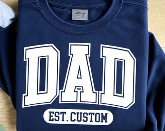 Personalized Dad Png SVG, Dad Est. New Dad Png, custom est, Varsity Parent Shirt Design, Instant Download