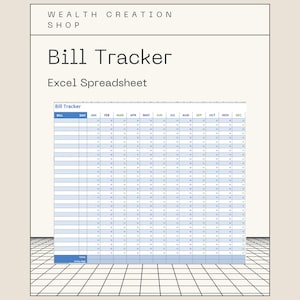 Monthly Bill Tracker Excel Spreadsheet