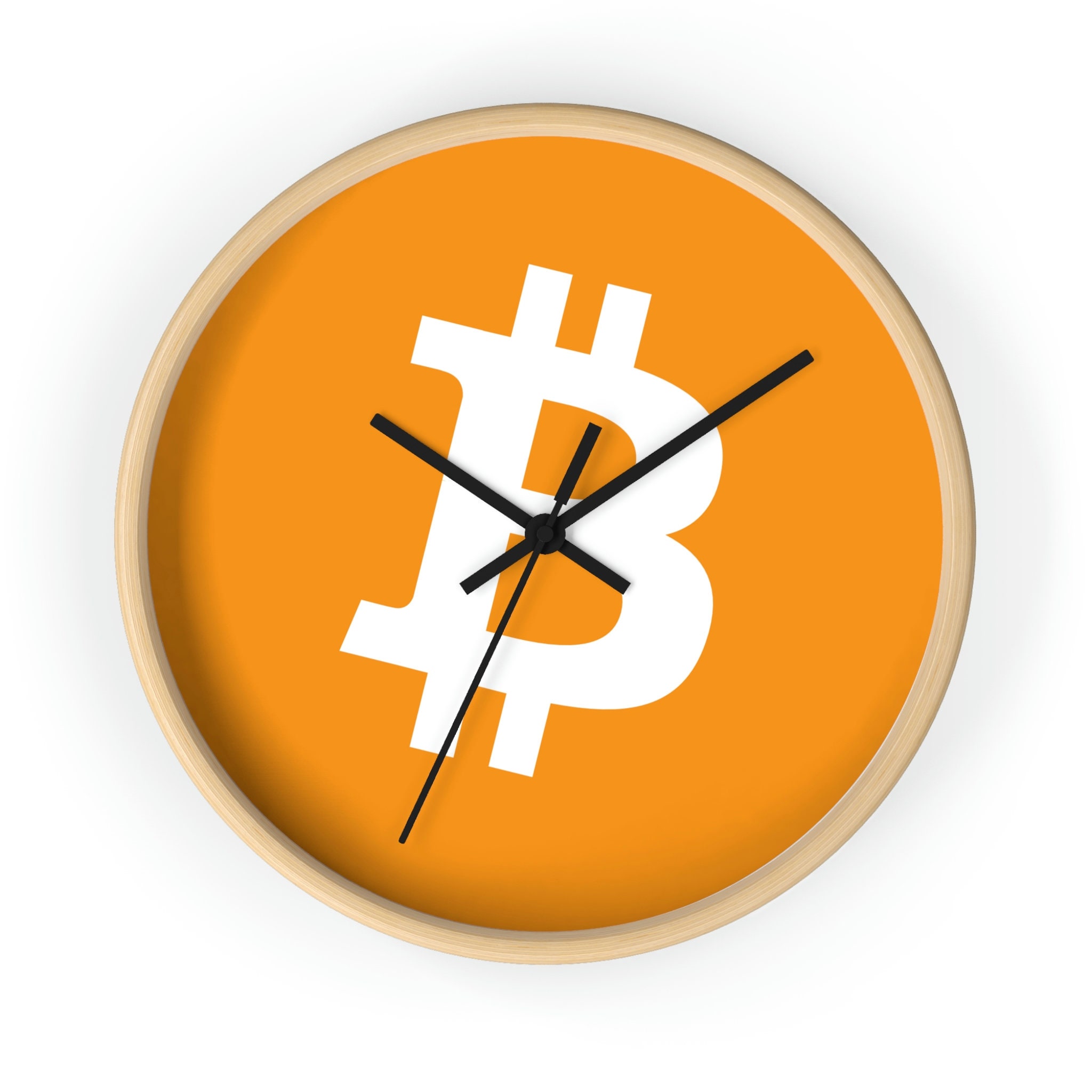 Bitcoin Wooden Clock, Wall Clock, Crypto Bitcoin Gift, Round Clock 10