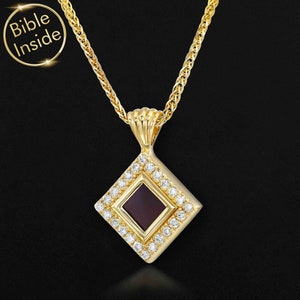 Anniversary Gift for Wife - Nano Bible Necklace in 14K Gold or Silver, Best Gifts for Wife Anniversary Unique Anniversary Wife Gift