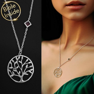 Baum des Lebens Anhänger, Silber Baum des Lebens Halskette, spiritueller Anhänger, Nano Bibel Schmuck, christliche Halskette, religiöser Silberschmuck