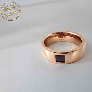 Stainless Steel Rings for Women Featuring Nano Bible, Perfect for Every Occasion, Ladies Stainless Steel Rings Modern Women&#39;s Elegant Ring