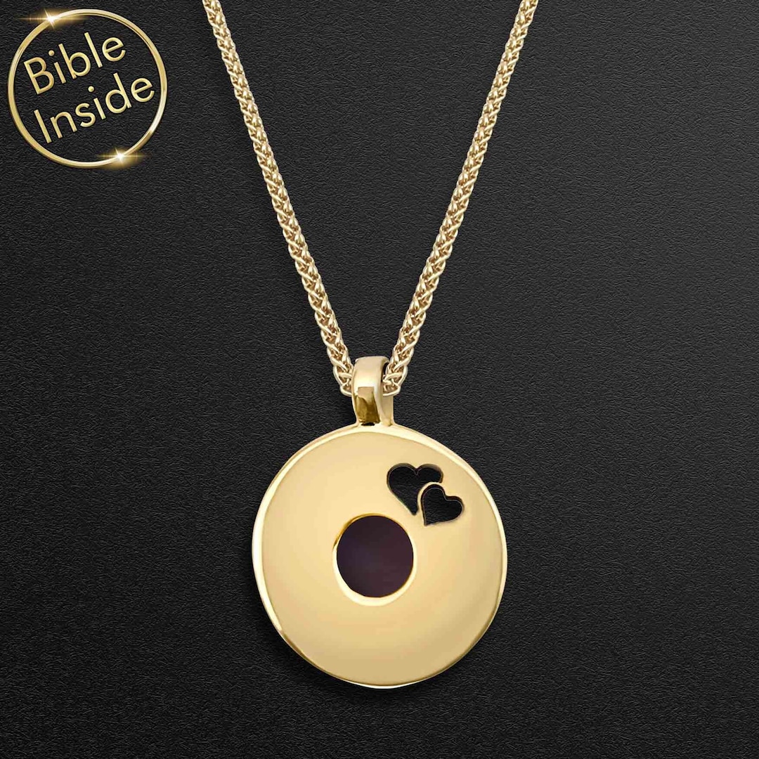 Elegant Christian Jewelry for Women 14K Gold Nano Bible Necklace