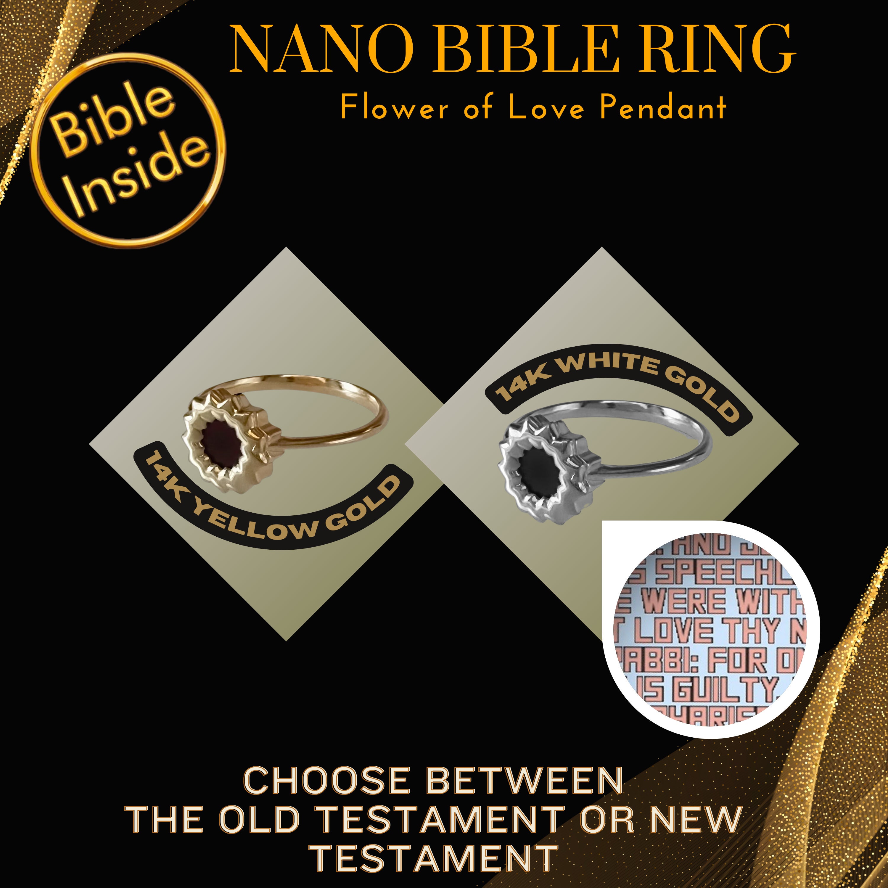 Nano Bible Inside Gold Plated Steel Bead Bracelet - Made in Israel