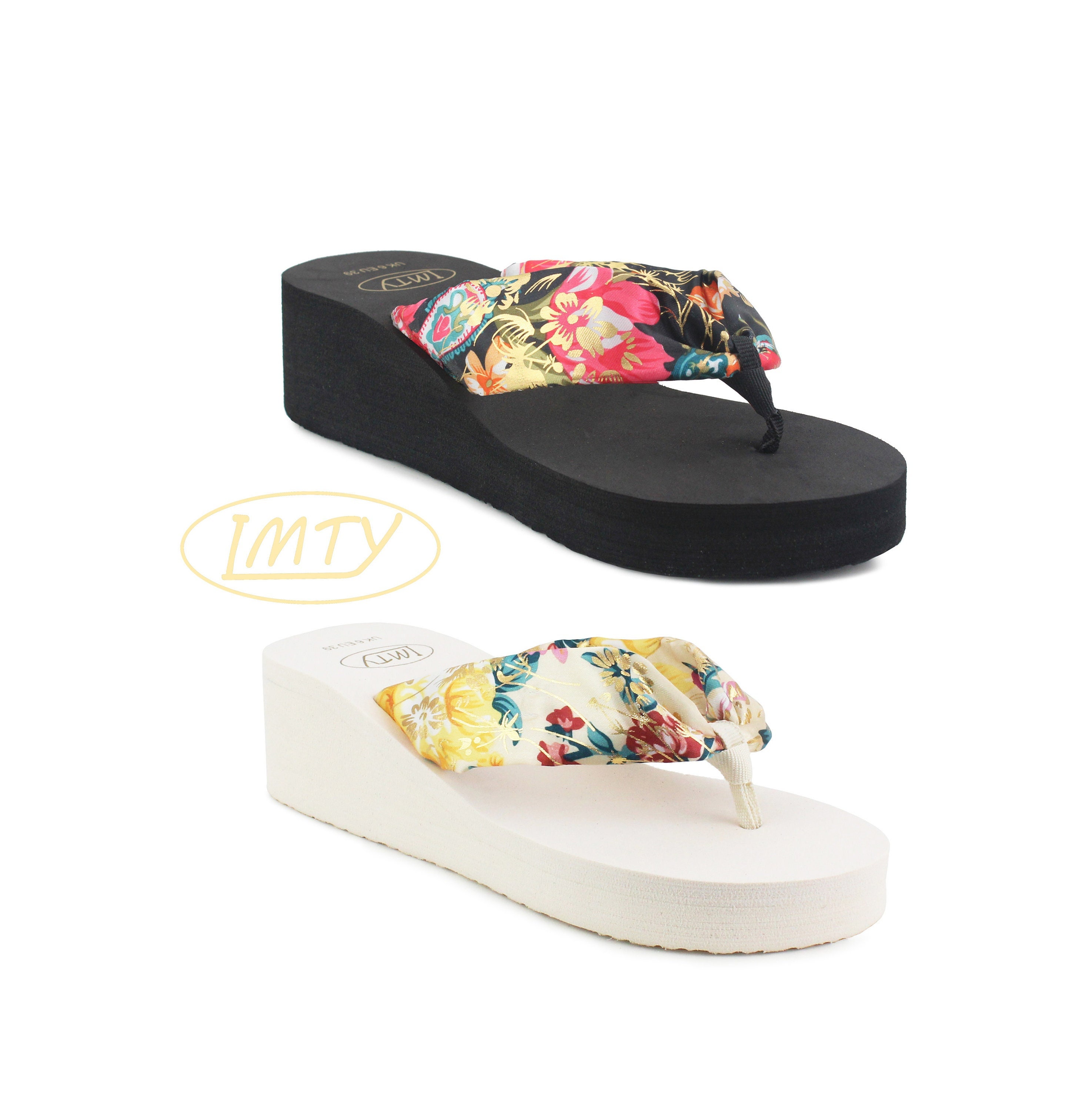 Floral Flip Flops - Etsy UK