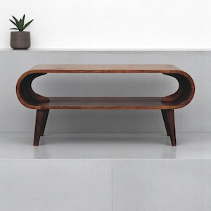 Chestnut Nordic Coffee Table with Open Shelving