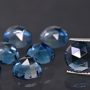 Topaz London Blue round rose cut 4, 5, 6 mm