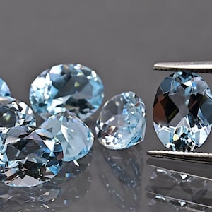 Topaz Sky Blue faceted oval 6x4, 7x5, 8x6, 9x7, 10x8 mm