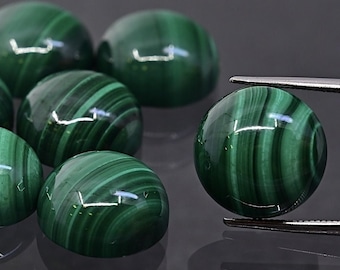 Cabochon rotondo in malachite fi 6, 8, 10, 12 mm