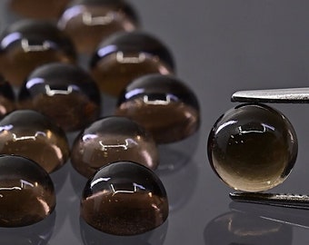 Cabochon rond en quartz fumé de 3, 4, 5, 6, 7, 10 mm