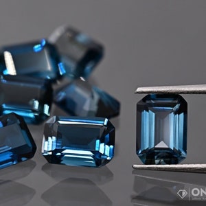 London blue topaz faceted octagon 6x4, 7x5, 8x6, 9x7, 10x8 mm